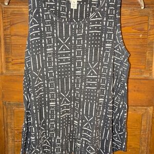 Style &‎ Co. Gray Graphic Sleeveless Tank Top